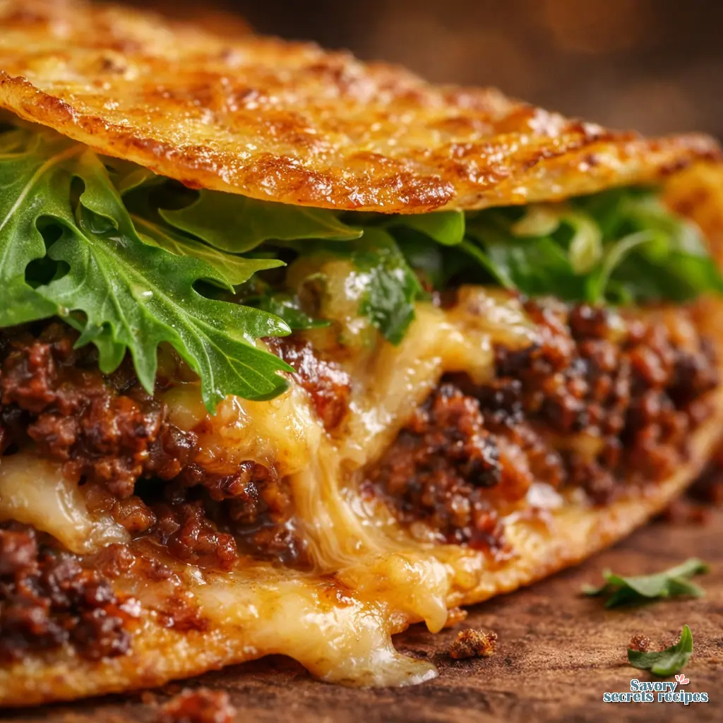 oven baked beef tacos close up