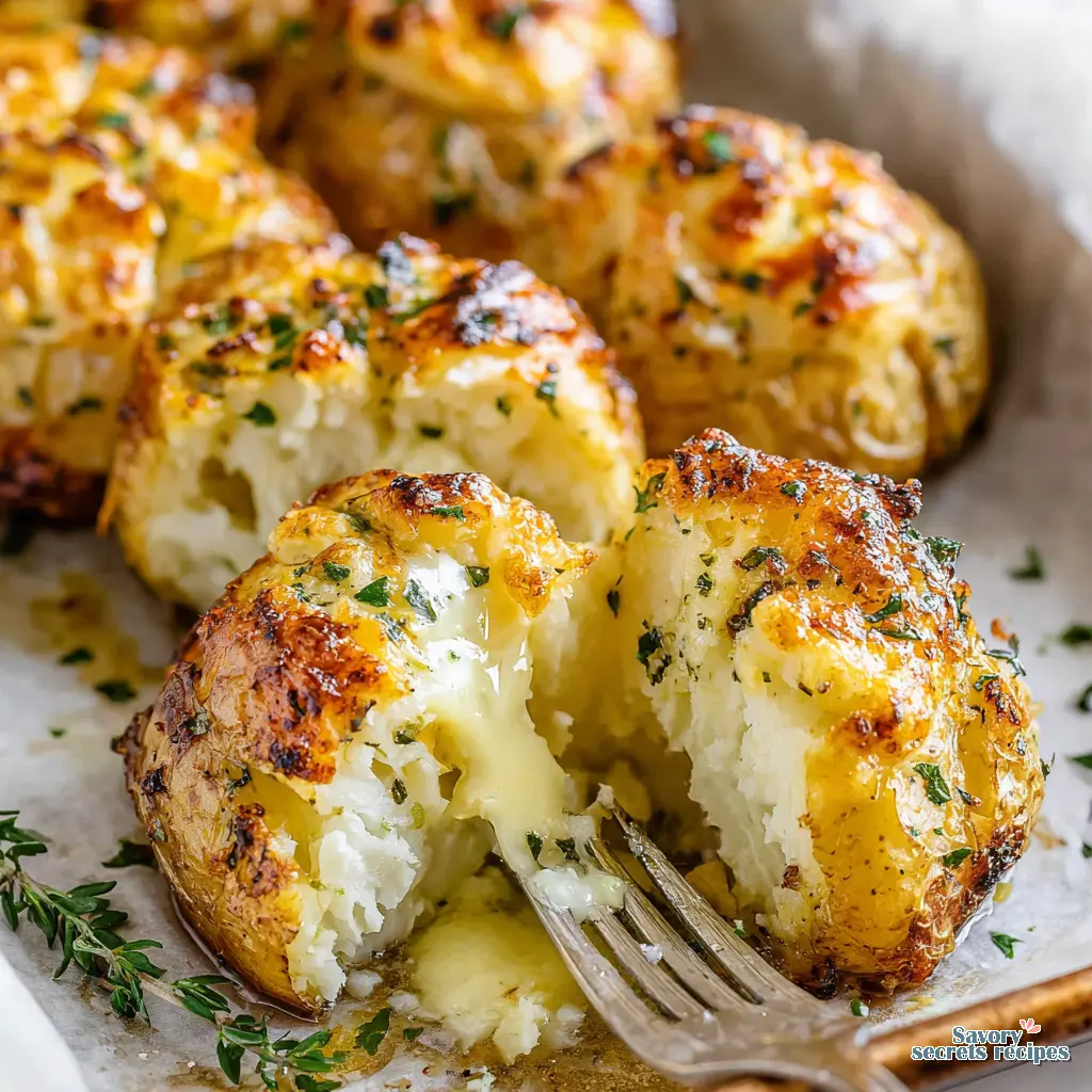 oven baked garlic butter chicken bites and potatoes - variation 4