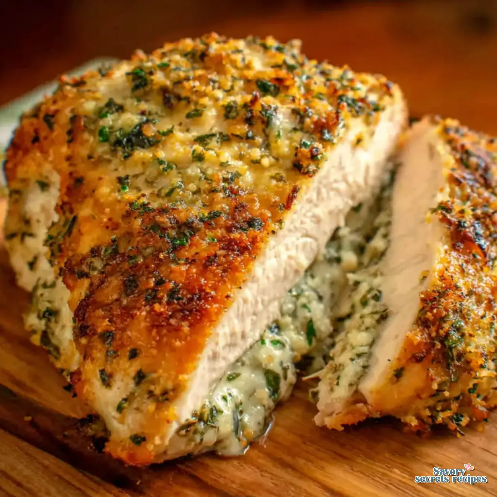 oven baked herb chicken close up