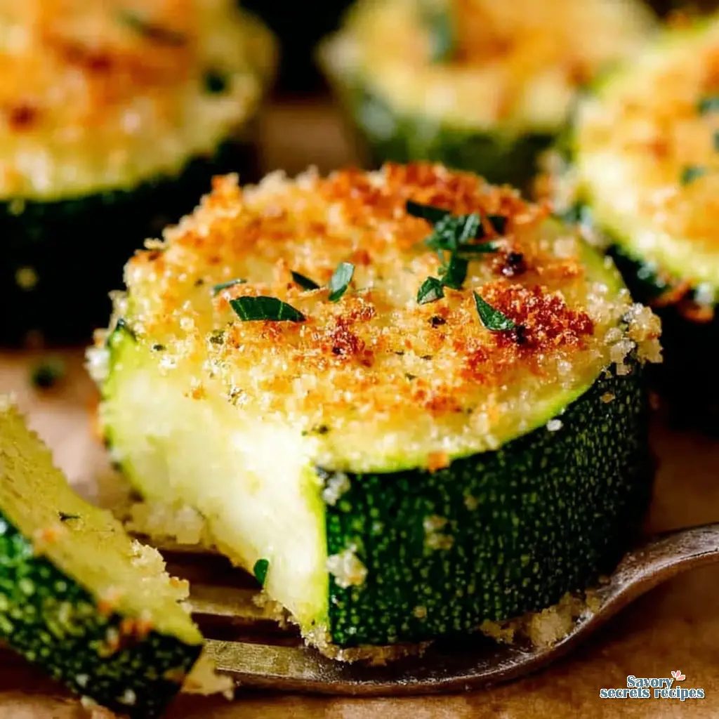 Oven Roasted Parmesan Zucchini Slices close up
