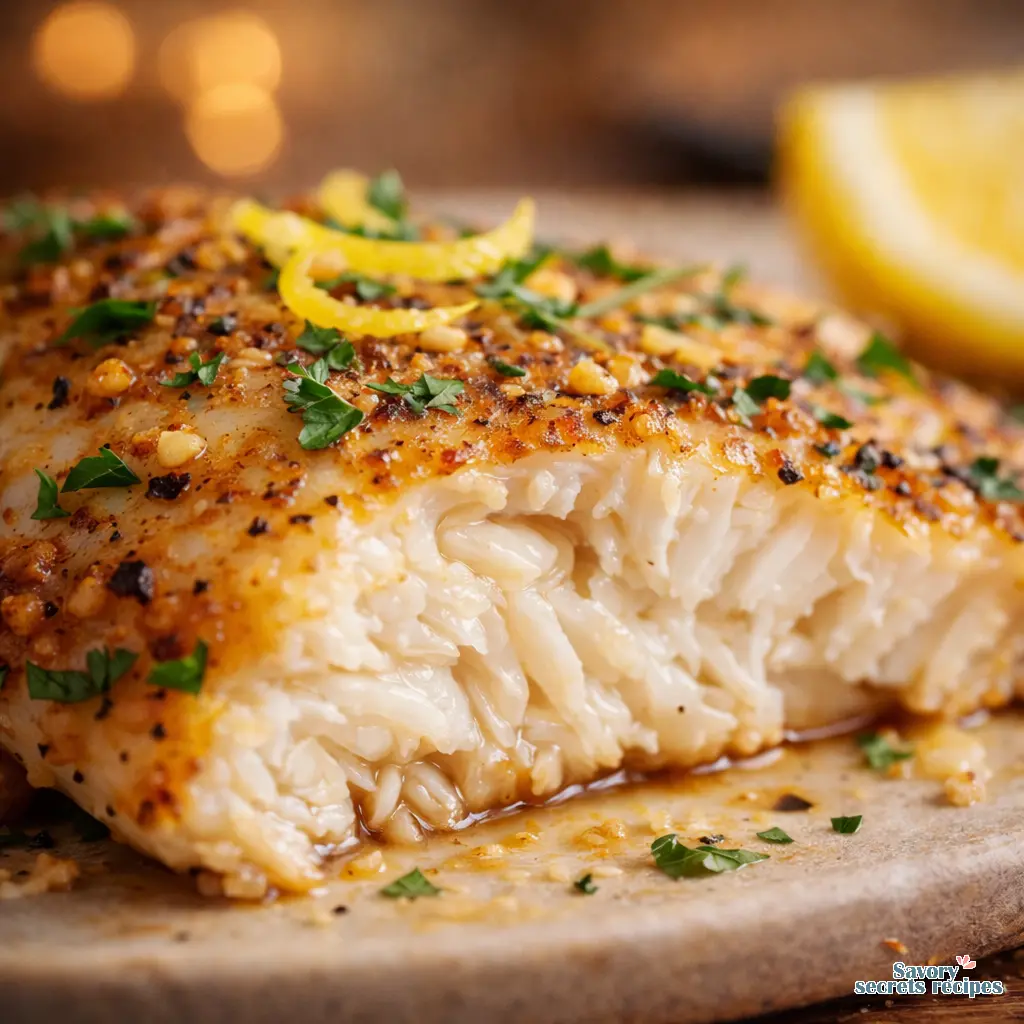 pan seared lemon garlic tilapia close up