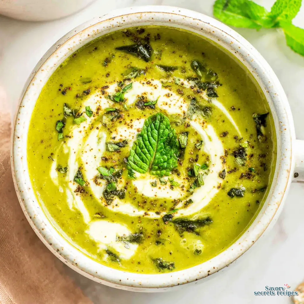 pea and mint soup in a soup maker final presentation