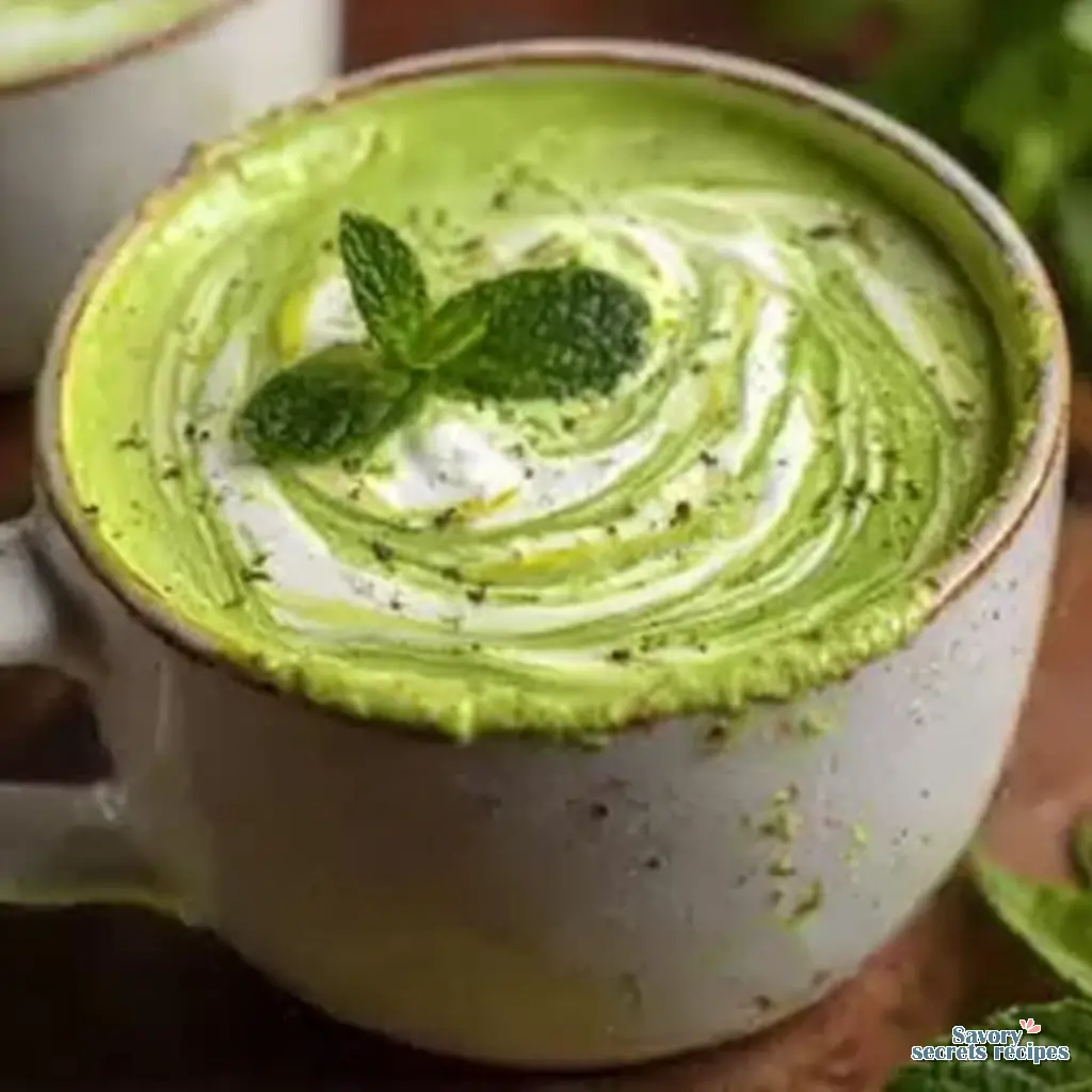 pea and mint soup with creme fraiche final presentation