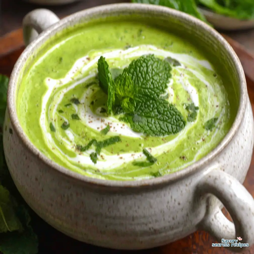 pea and mint soup with creme fraiche - variation 4