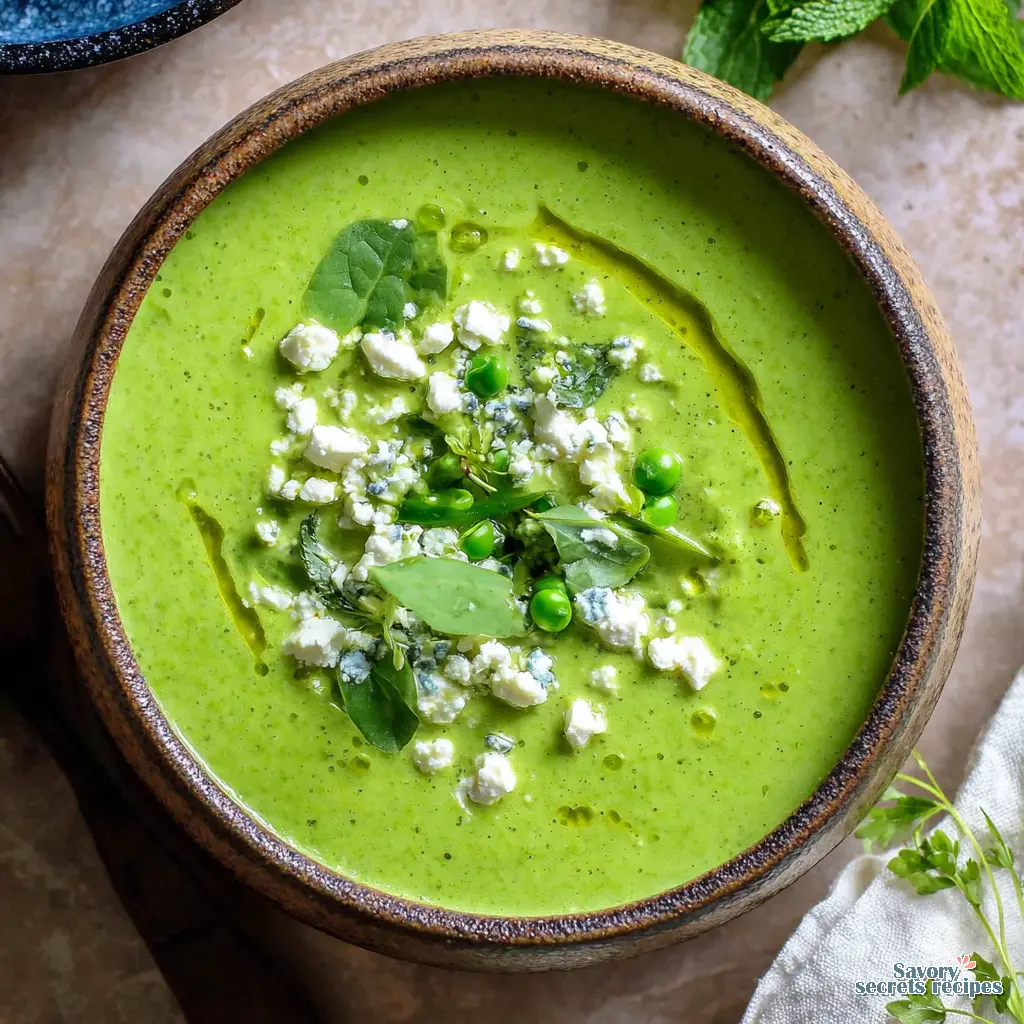pea mint and feta soup - variation 4