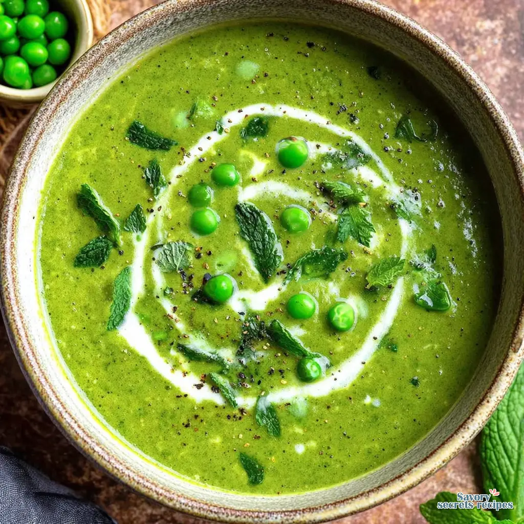 pea spinach and mint soup final presentation