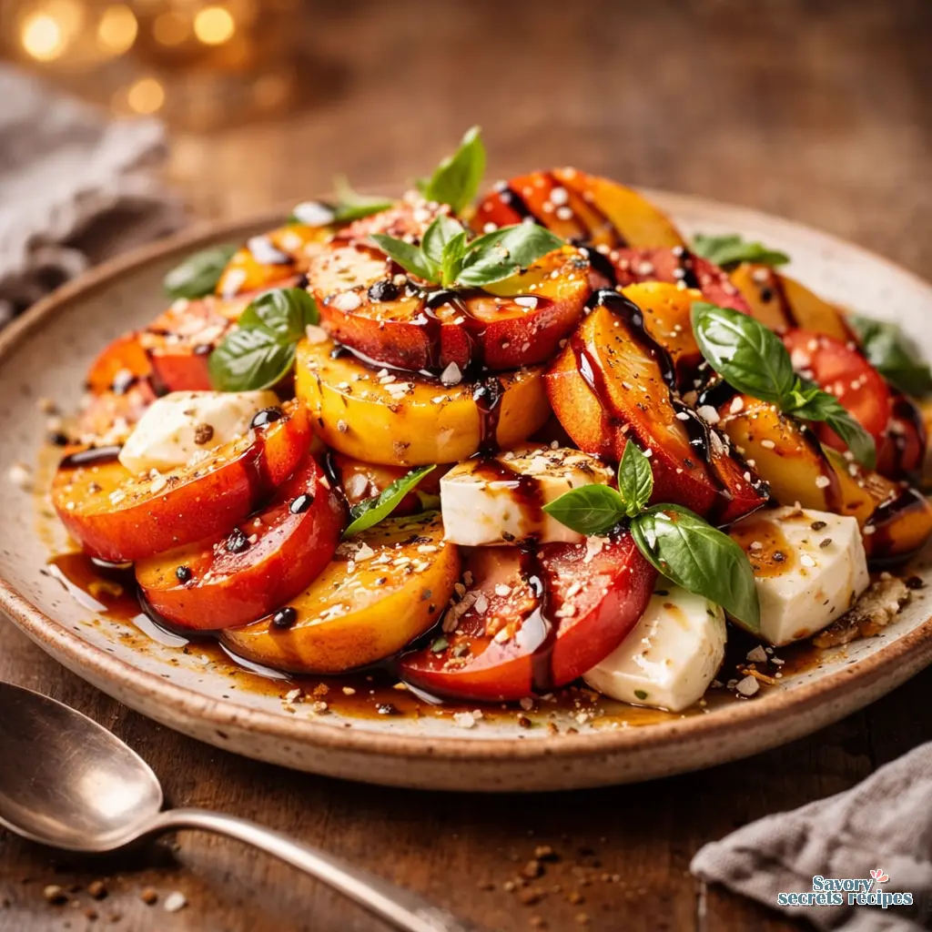 peach caprese salad final presentation