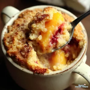 peach cobbler cake in a cup microwave mug cake 669598986 q1