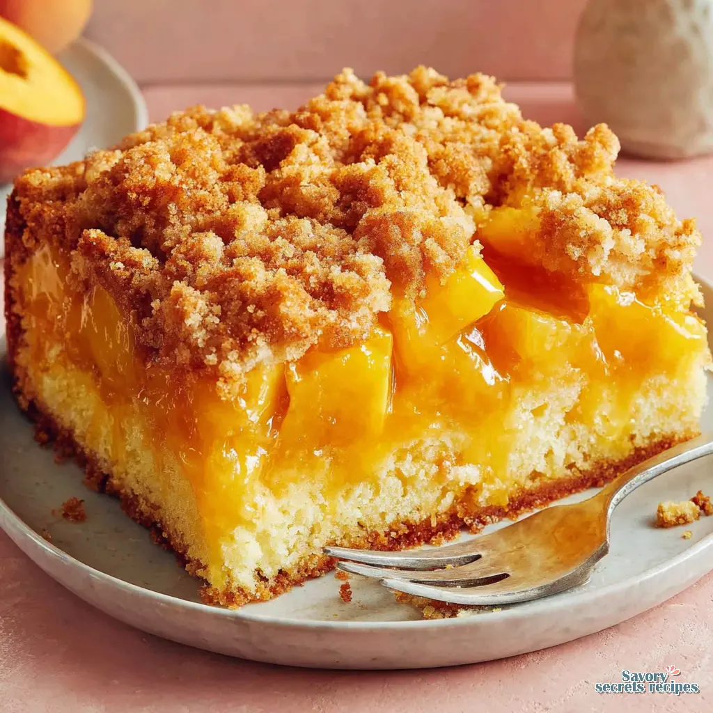 peach cobbler cake with canned peaches and cake mix - variation 4