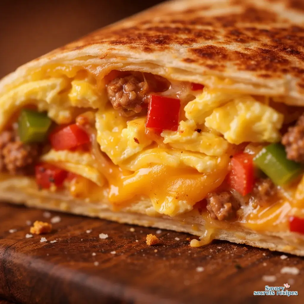 quick breakfast tortilla close up