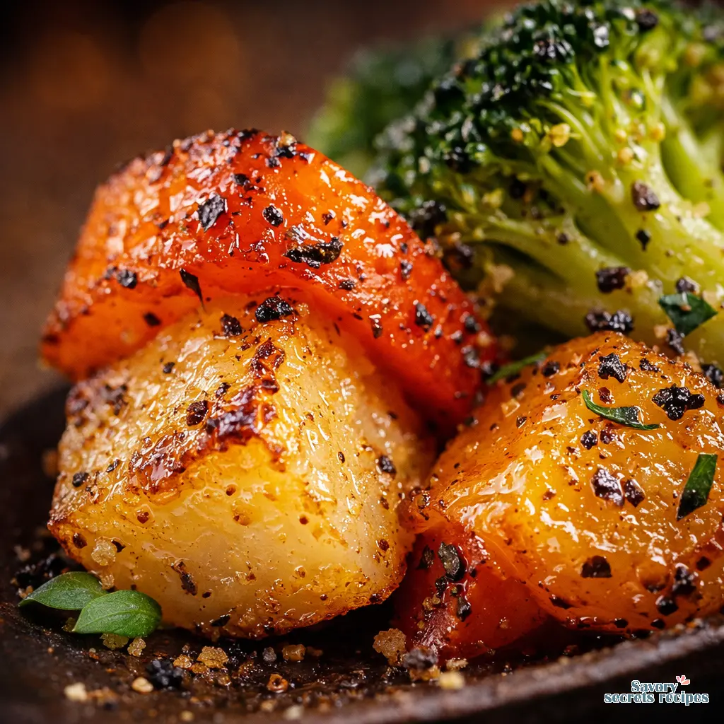roasted vegetable medley close up
