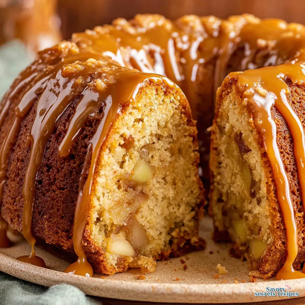 salted caramel apple bundt cake final presentation