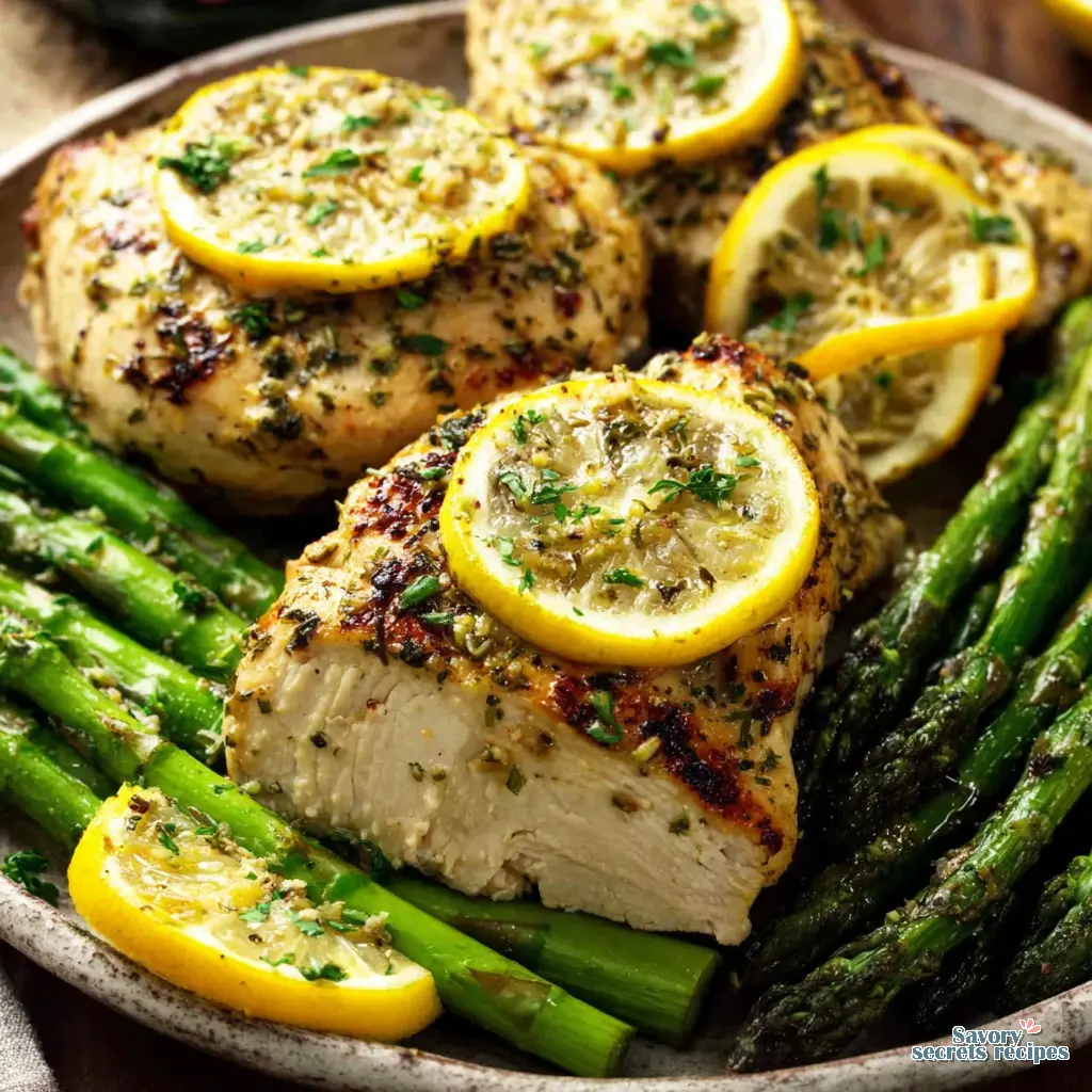 sheet pan lemon chicken and asparagus final presentation