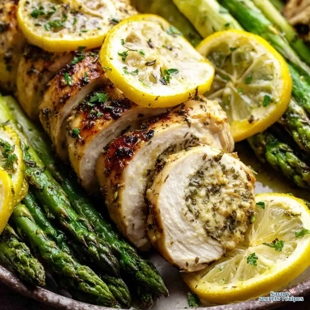 sheet pan lemon chicken and asparagus - variation 4