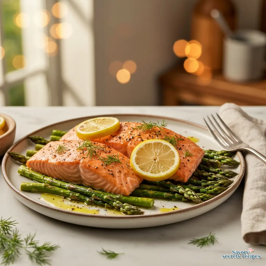 sheet pan salmon and asparagus final presentation