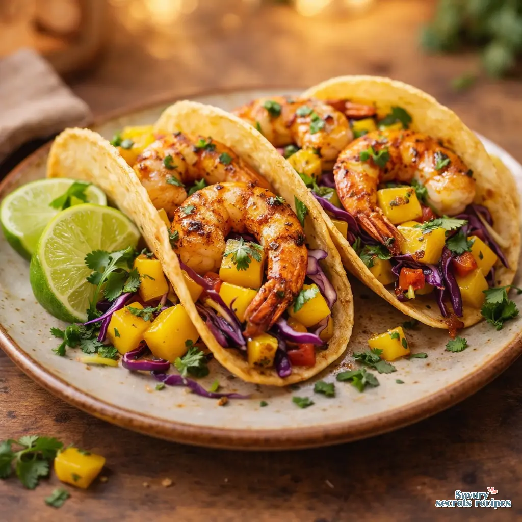 shrimp tacos with mango salsa final presentation