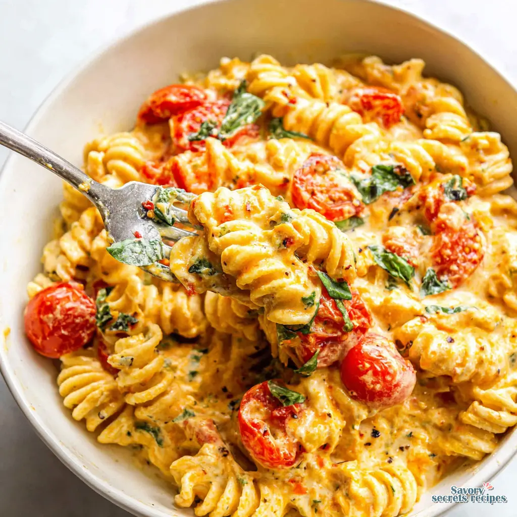 slow cooker baked feta pasta - variation 4