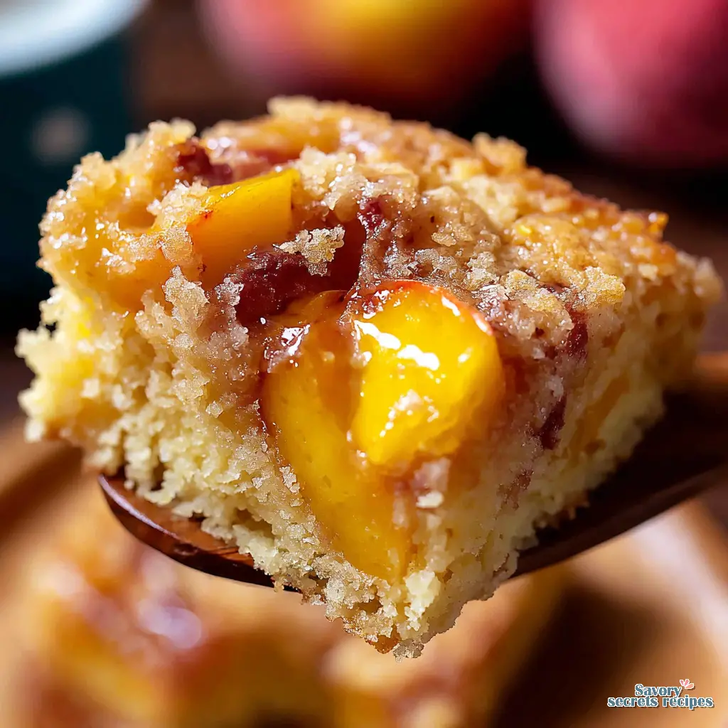 slow cooker peach cobbler dump cake - variation 4