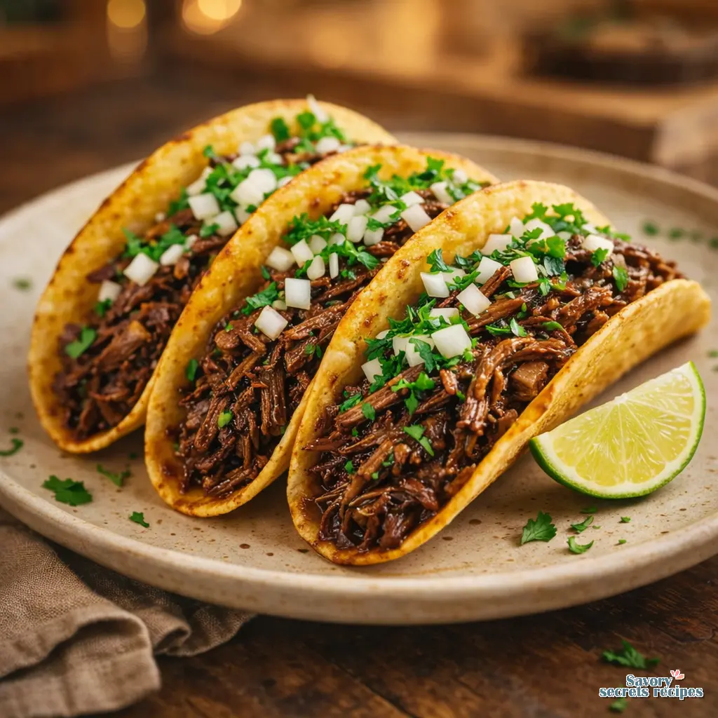 slow cooker shredded beef tacos final presentation
