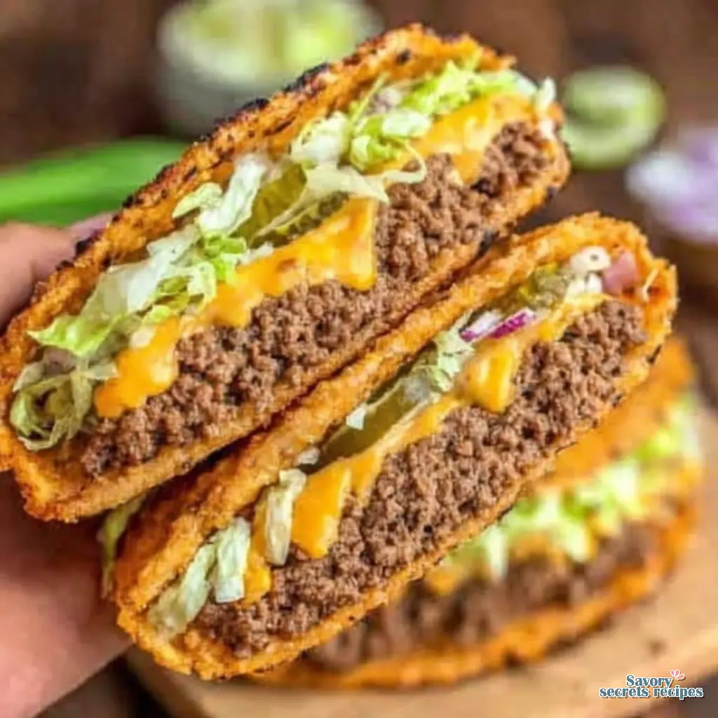 smash burger tacos chicken close up