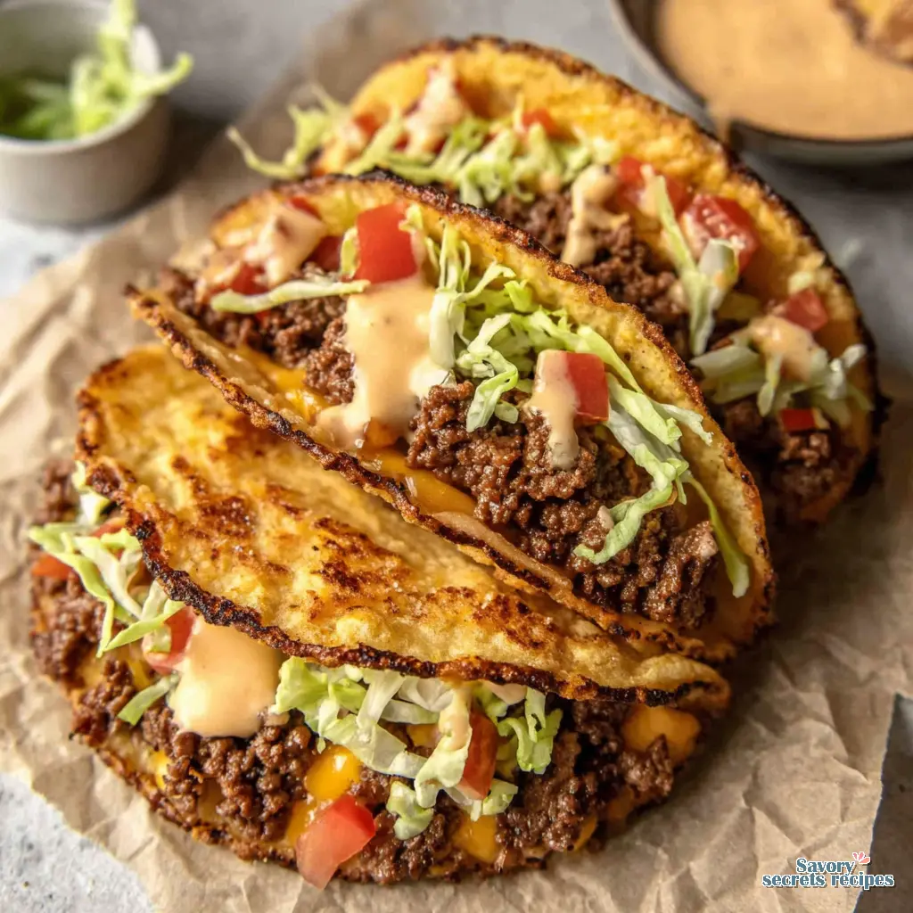 smash burger tacos keto close up