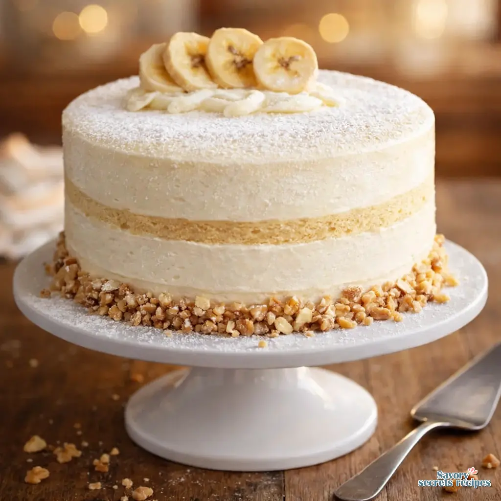 soft banana sponge layer cake final presentation