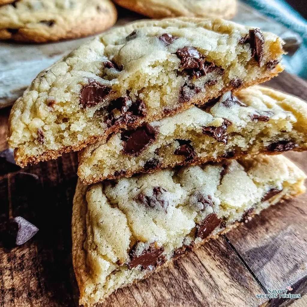 soft chocolate chip cookies close up