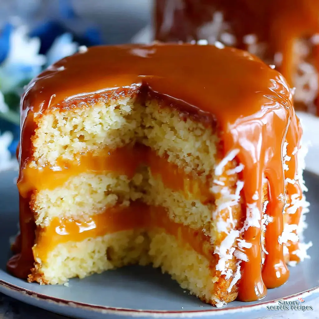 southern caramel cake recipe close up
