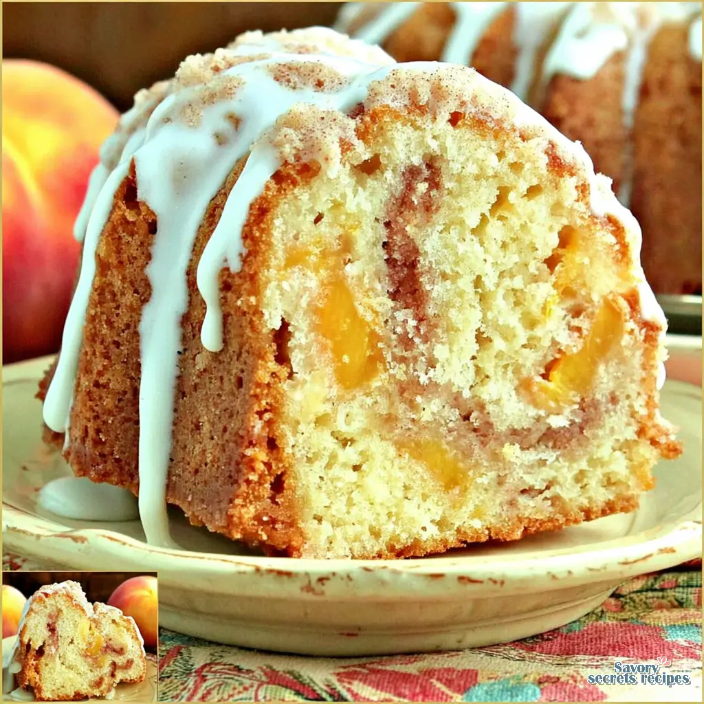 southern peach cobbler pound cake with brown sugar swirl - variation 4