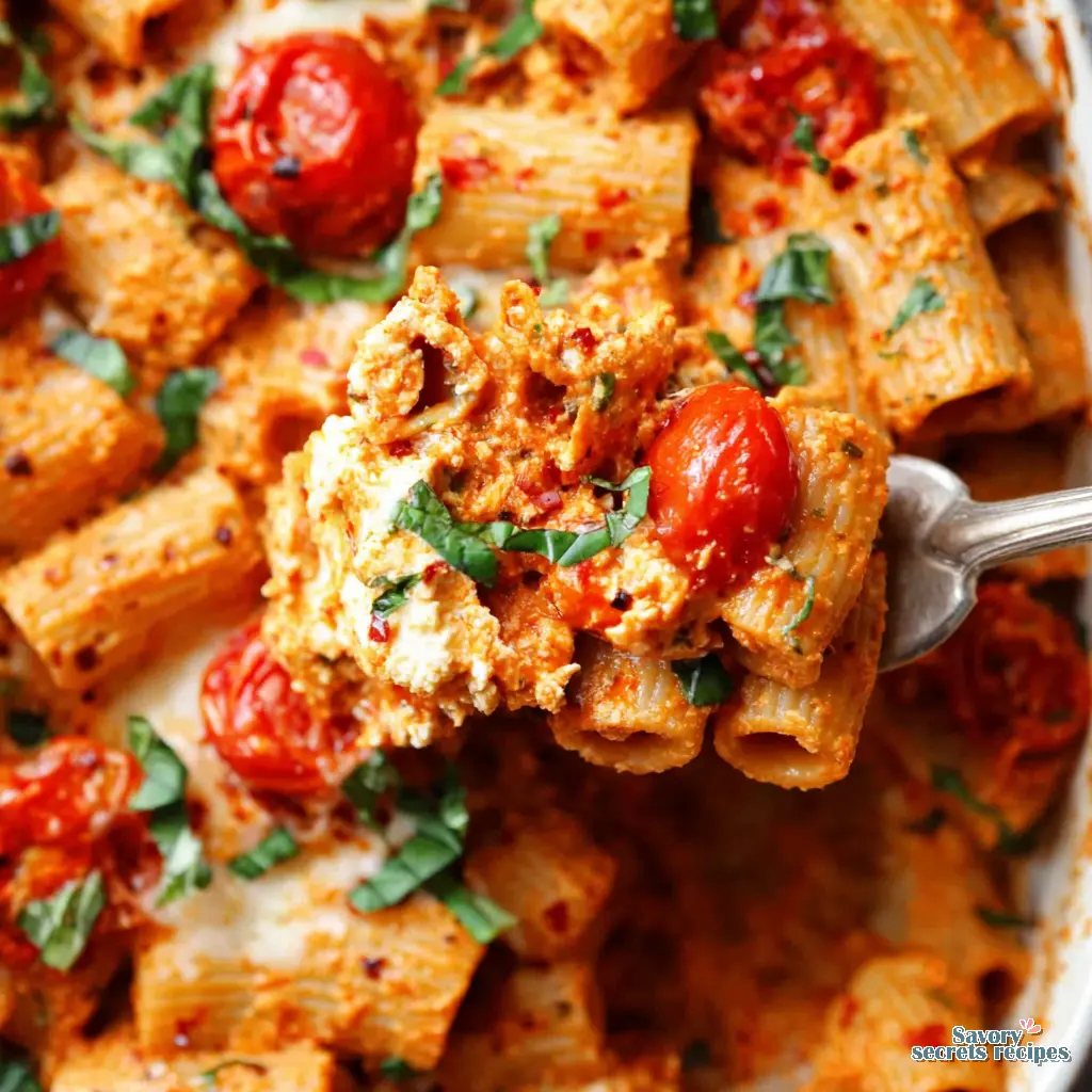 Easy baked feta harissa pasta is the best