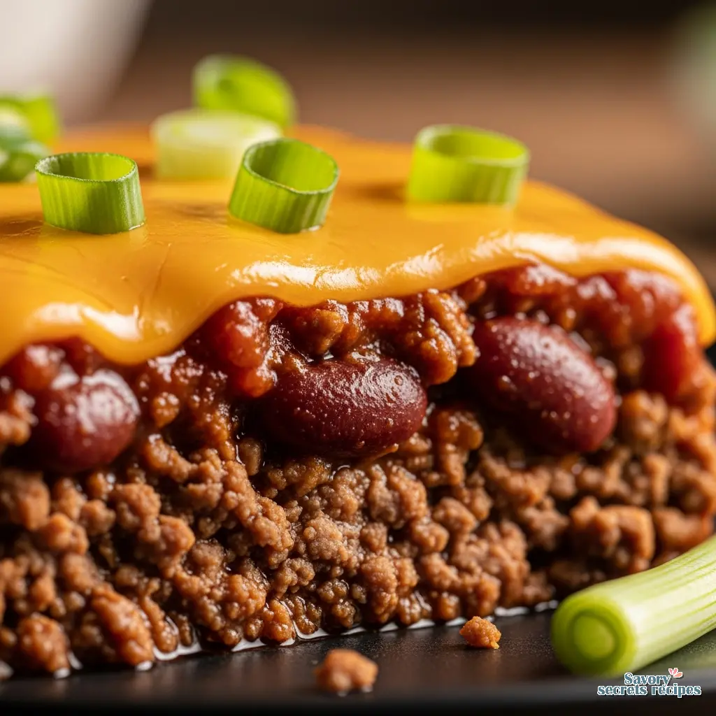 spicy hearty beef chili close up
