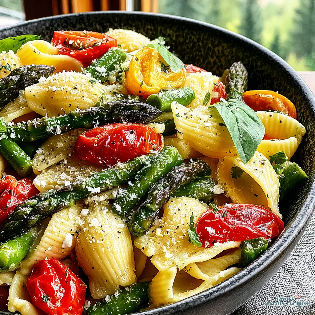 spring garden vegetable pasta
