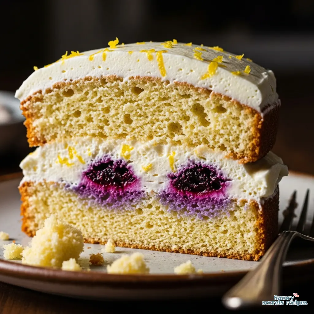 spring lemon cake recipe close up