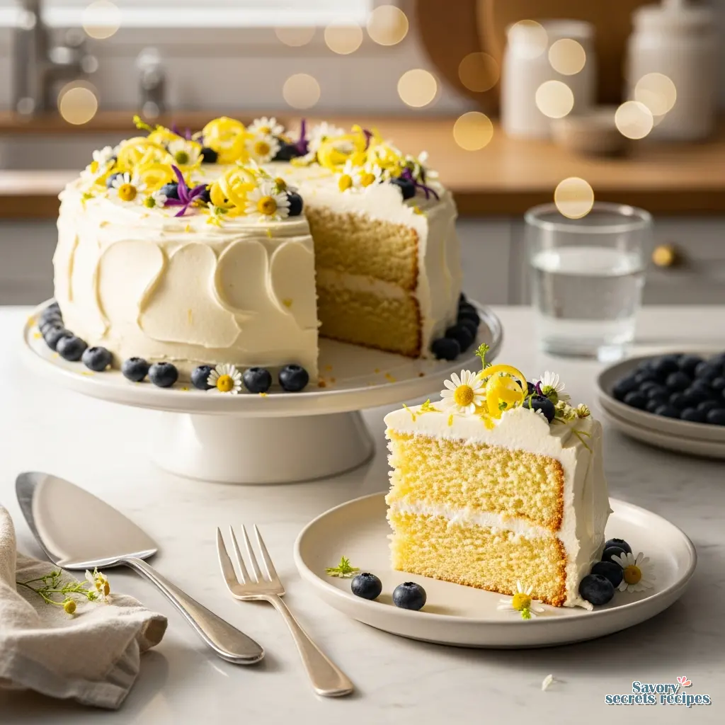 spring lemon cake recipe final presentation