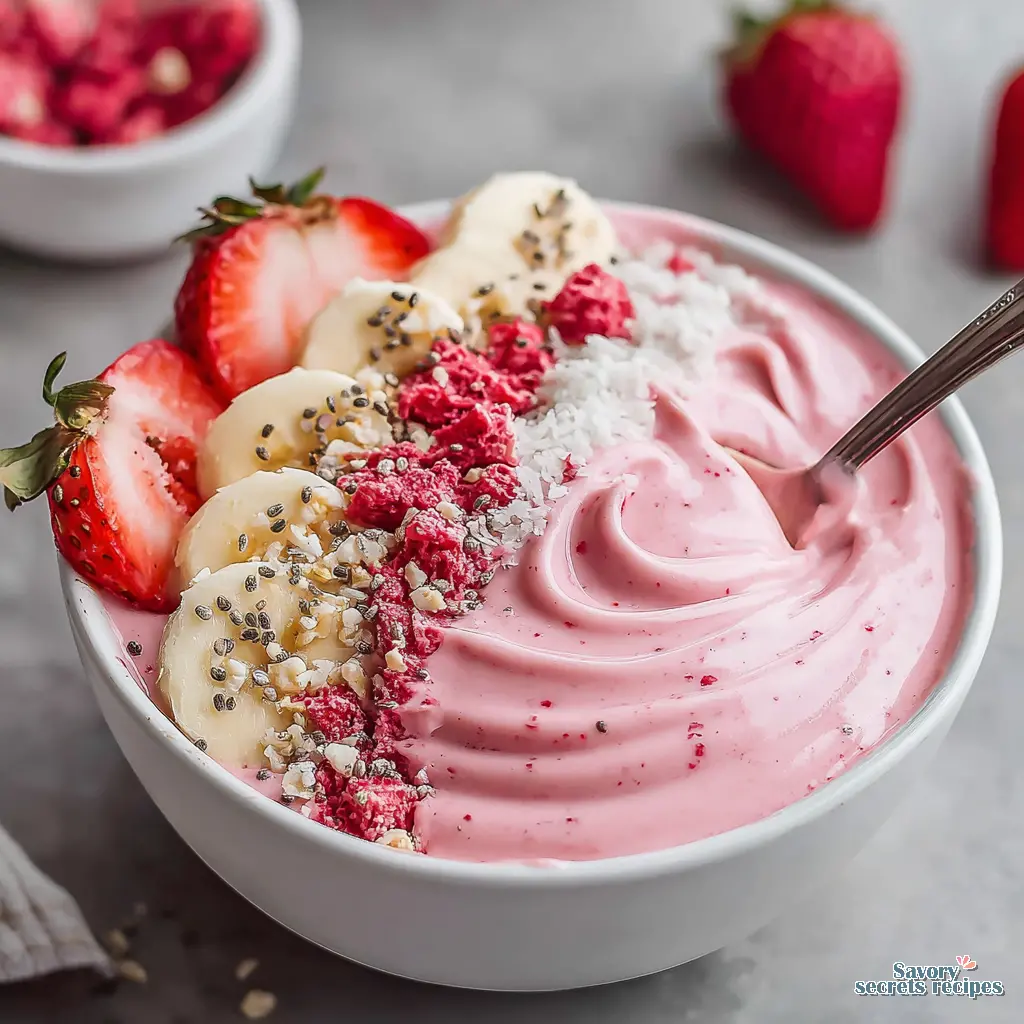 strawberry banana smoothie bowl base final presentation
