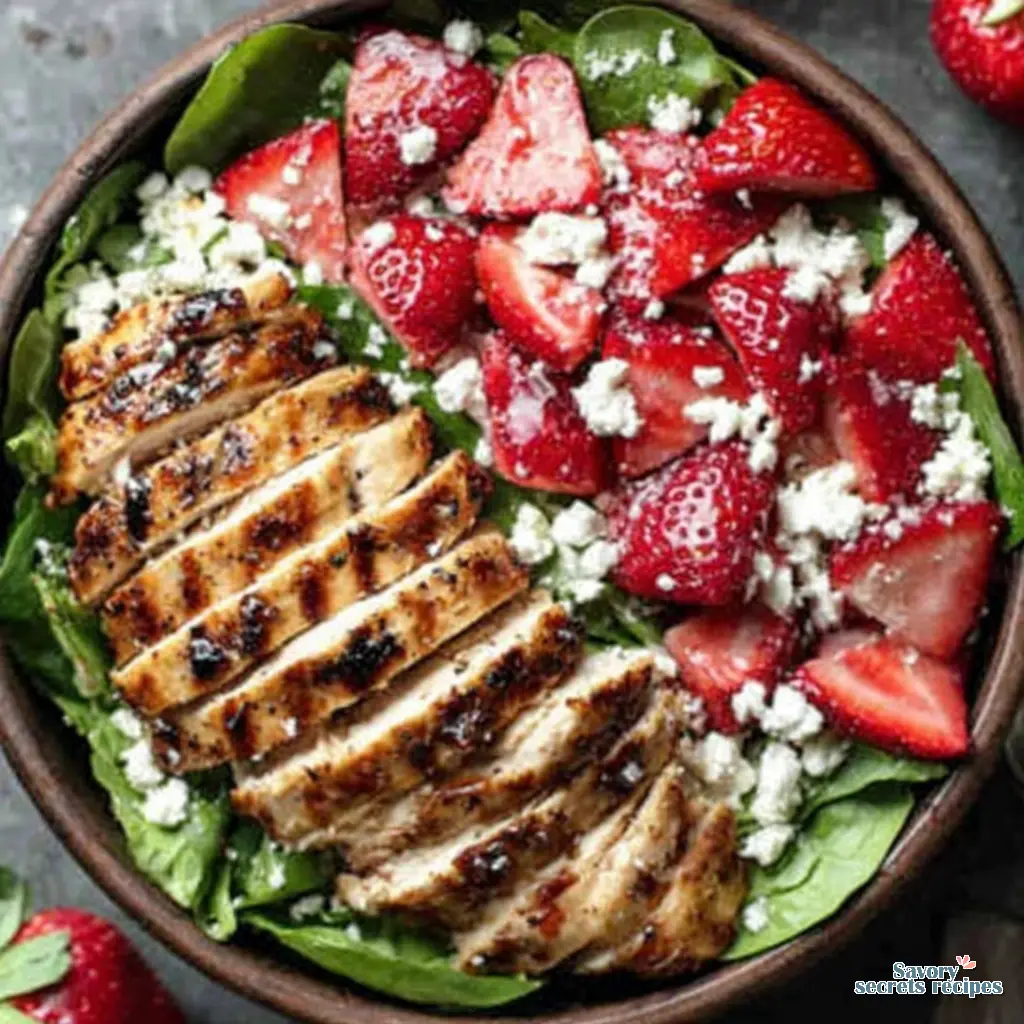 Strawberry Chicken Salad close up