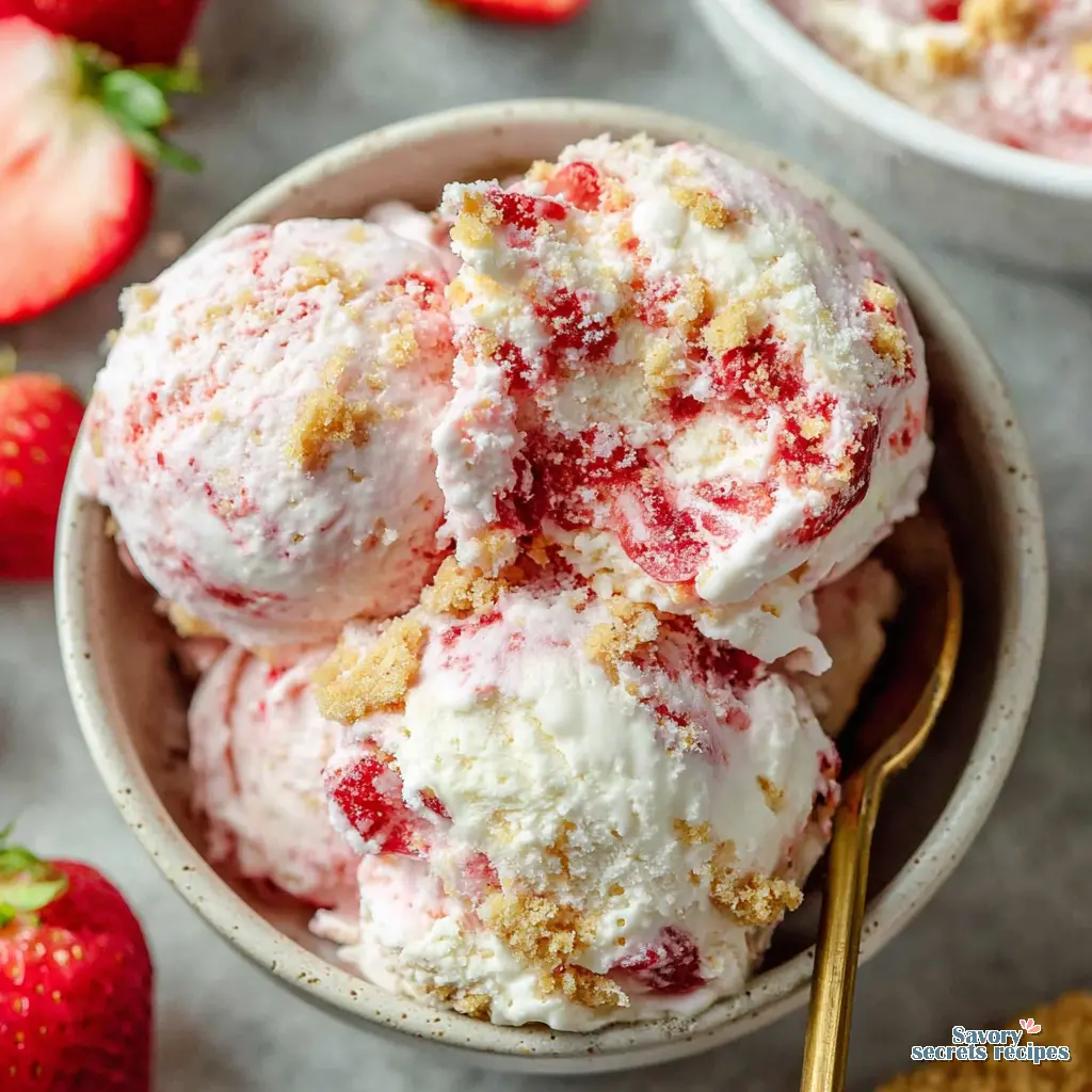 strawberry cottage cheese ice cream recipe close up