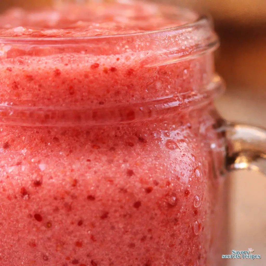 strawberry smoothie close up