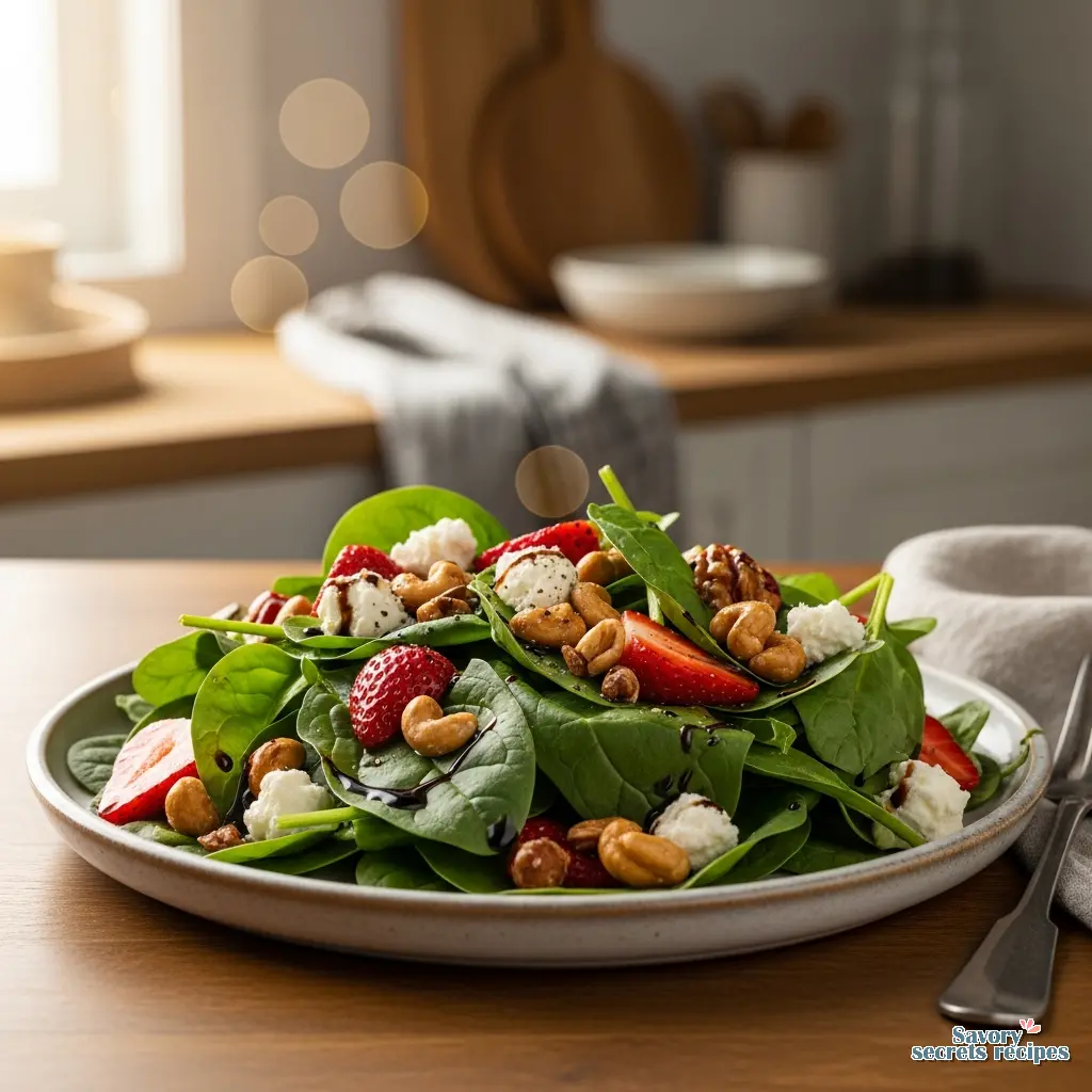 strawberry spinach salad with balsamic vinaigrette final presentation