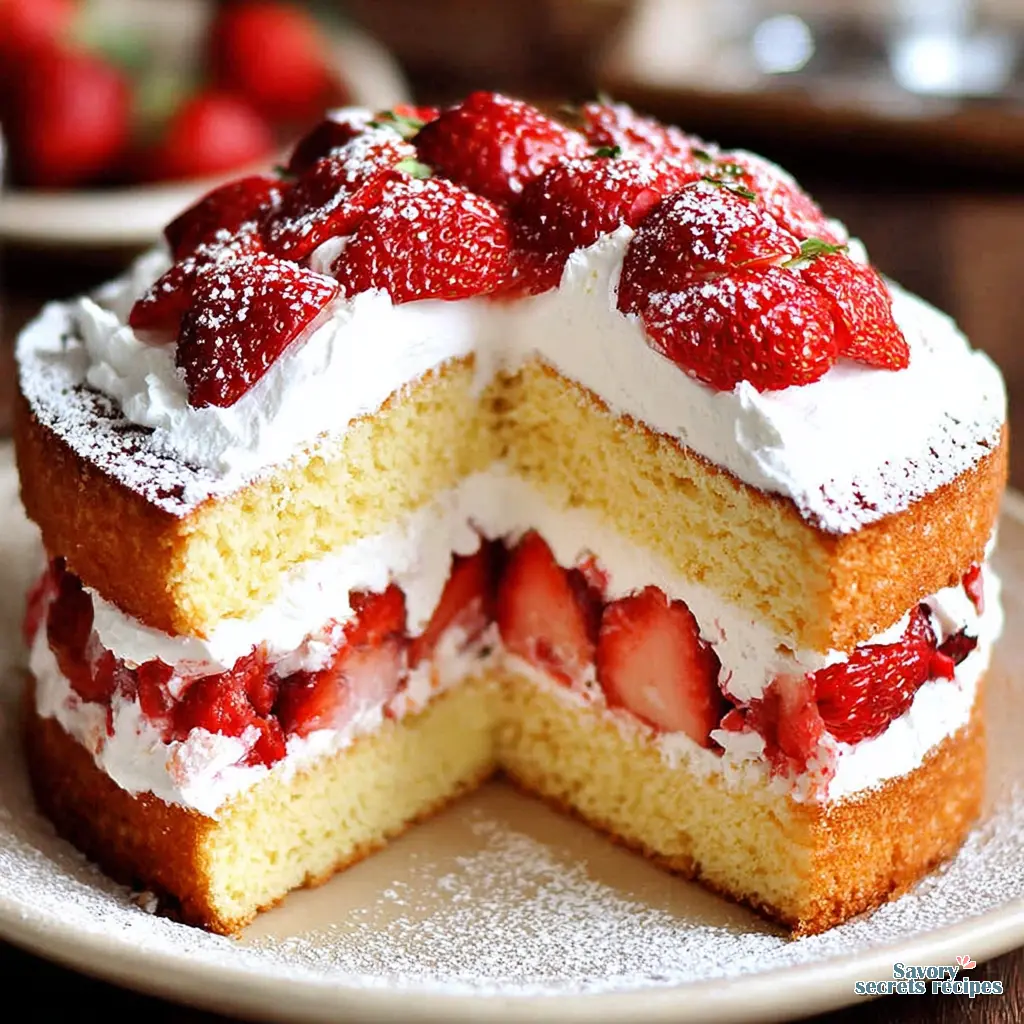 strawberry sponge cake - variation 4