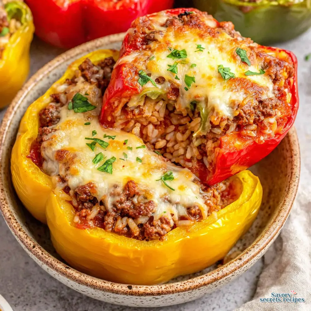 stuffed bell peppers close up