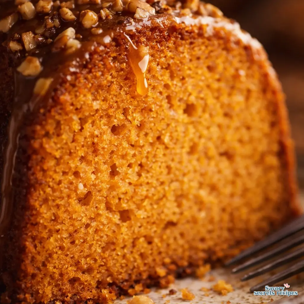sweet potato pound cake recipe close up