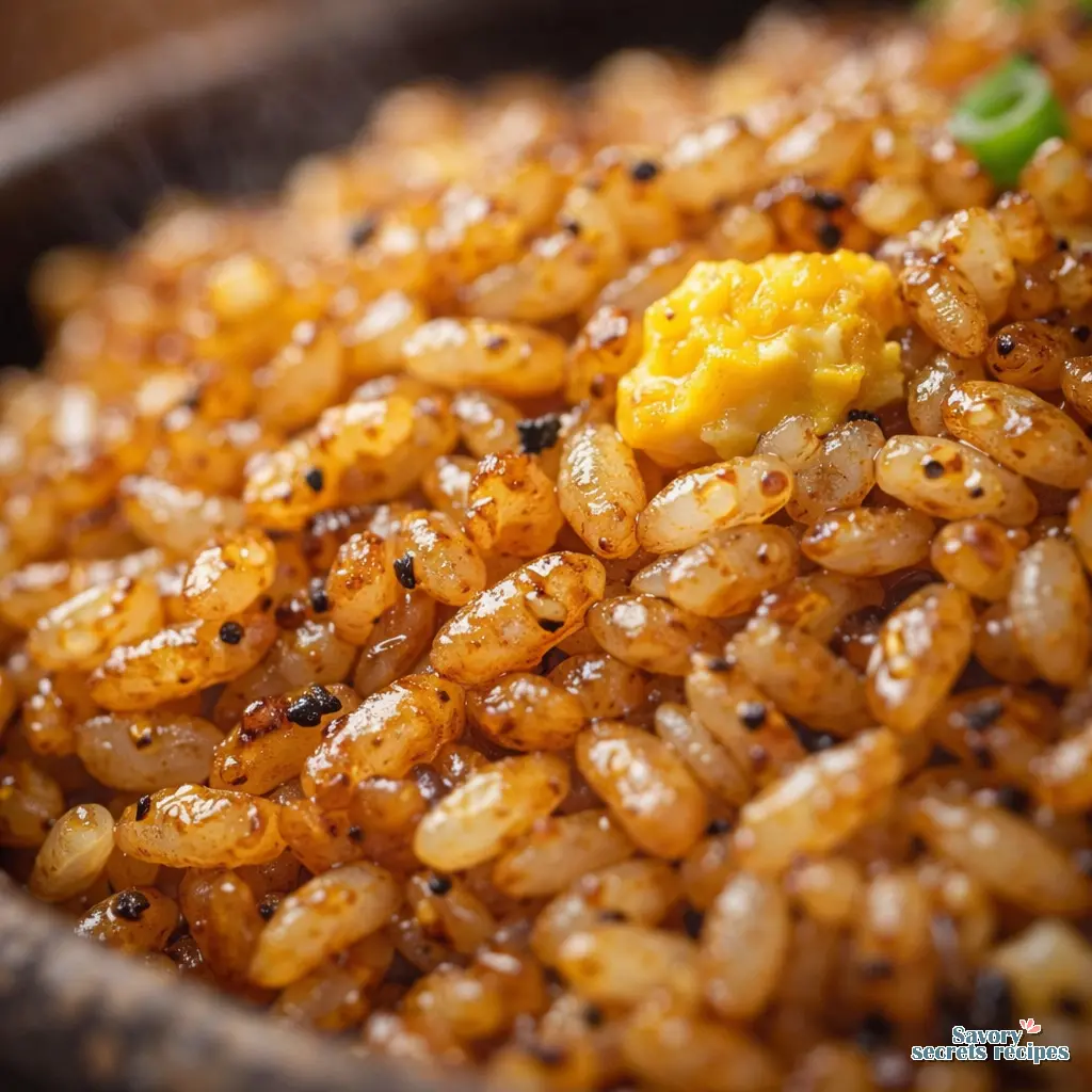 takeout style fried rice close up