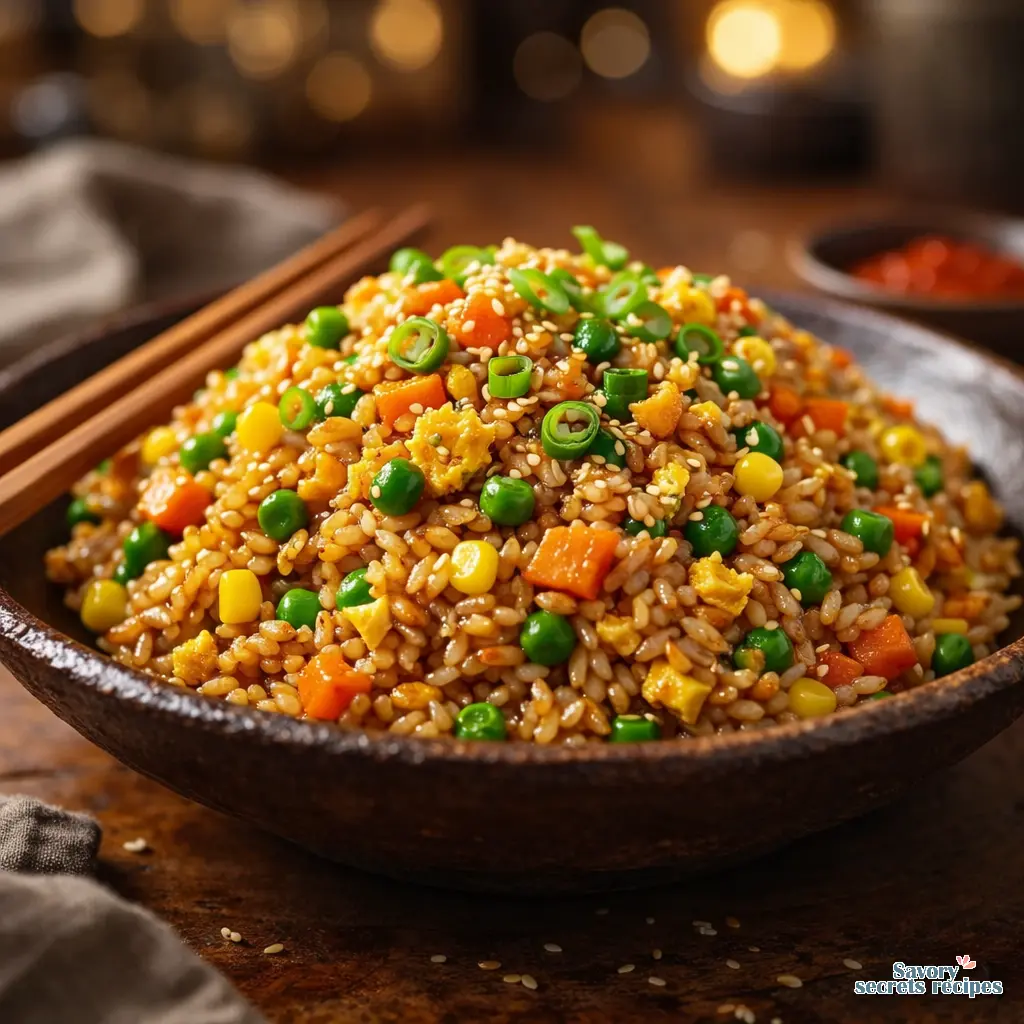 takeout style fried rice final presentation