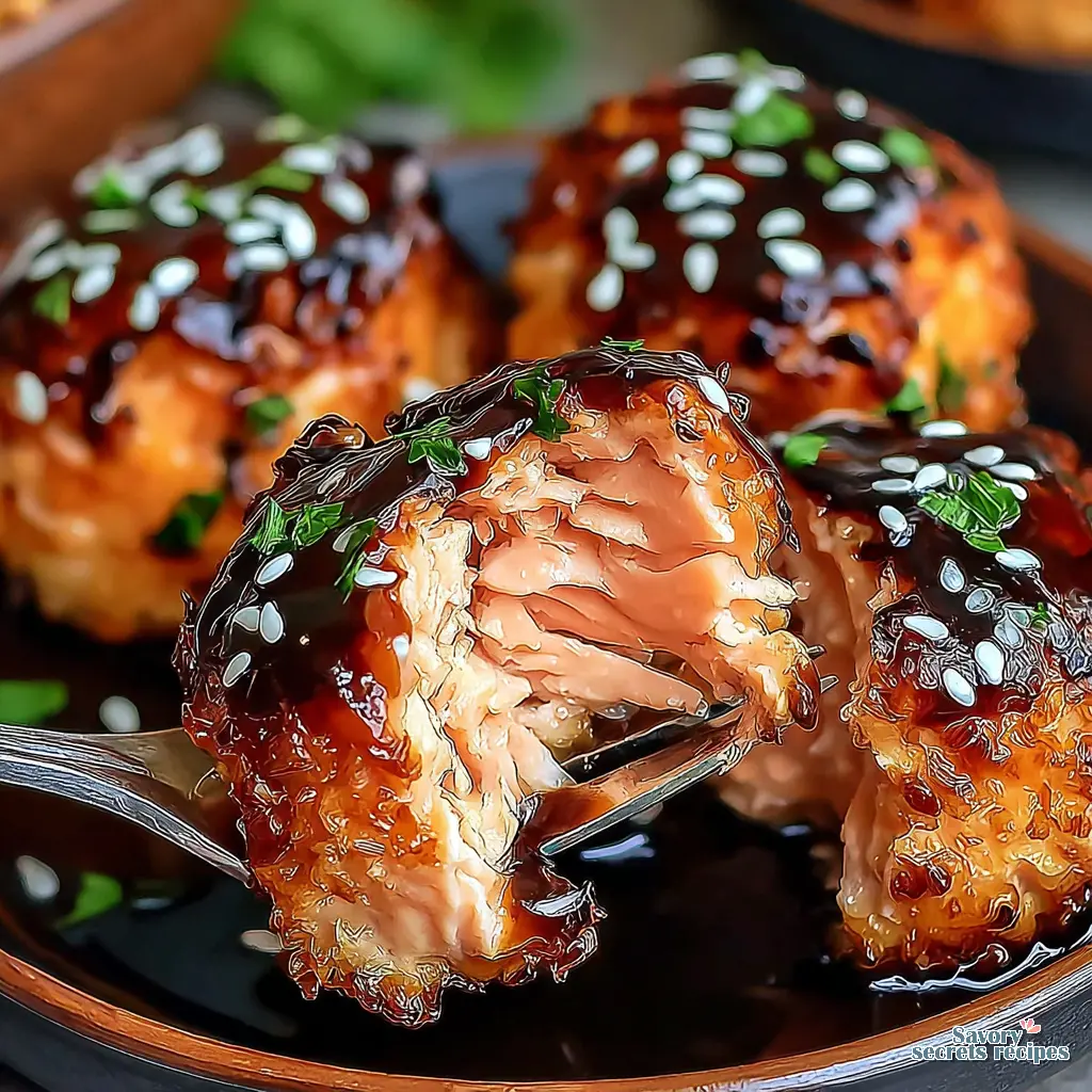 teriyaki air fryer salmon bites final presentation