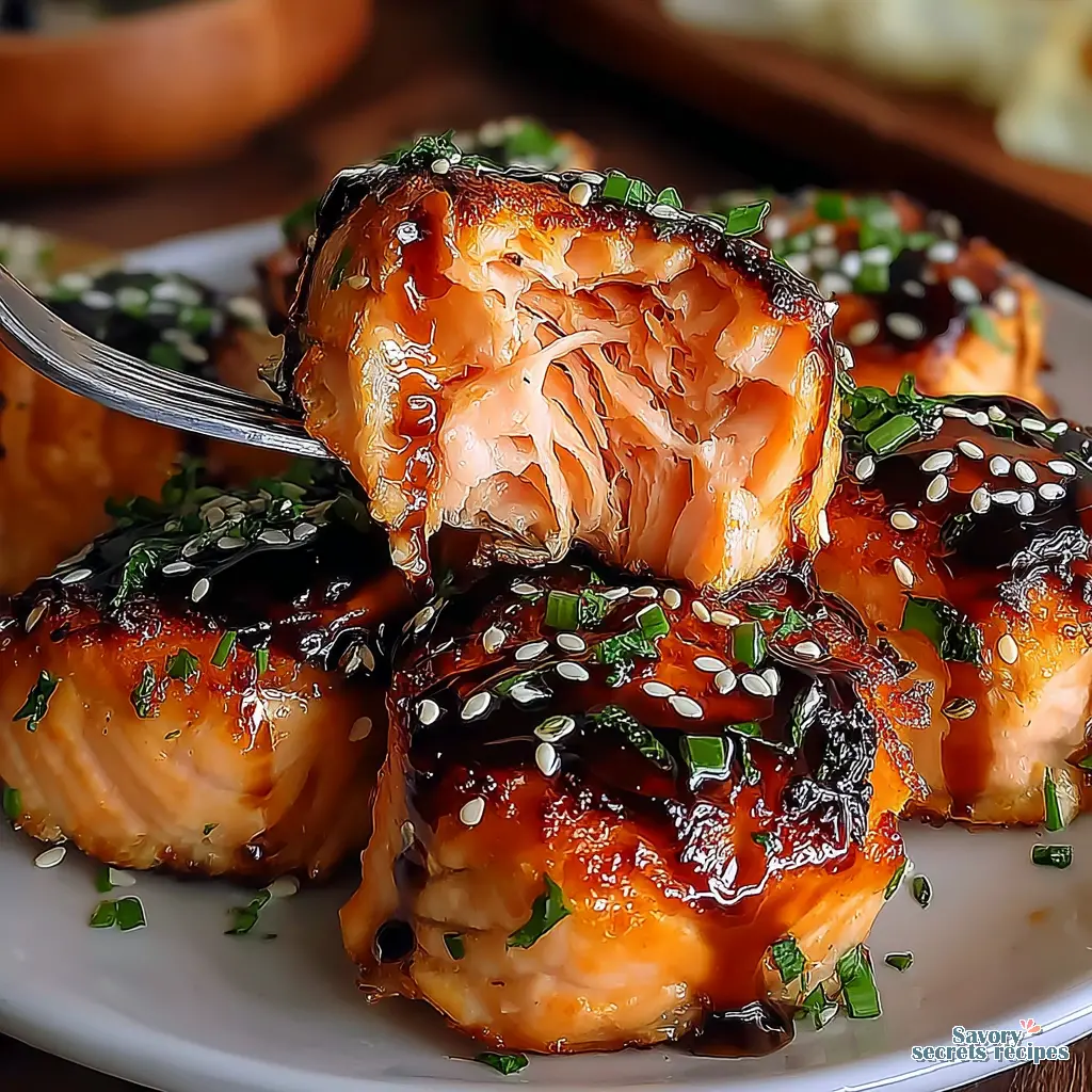 teriyaki air fryer salmon bites - variation 4