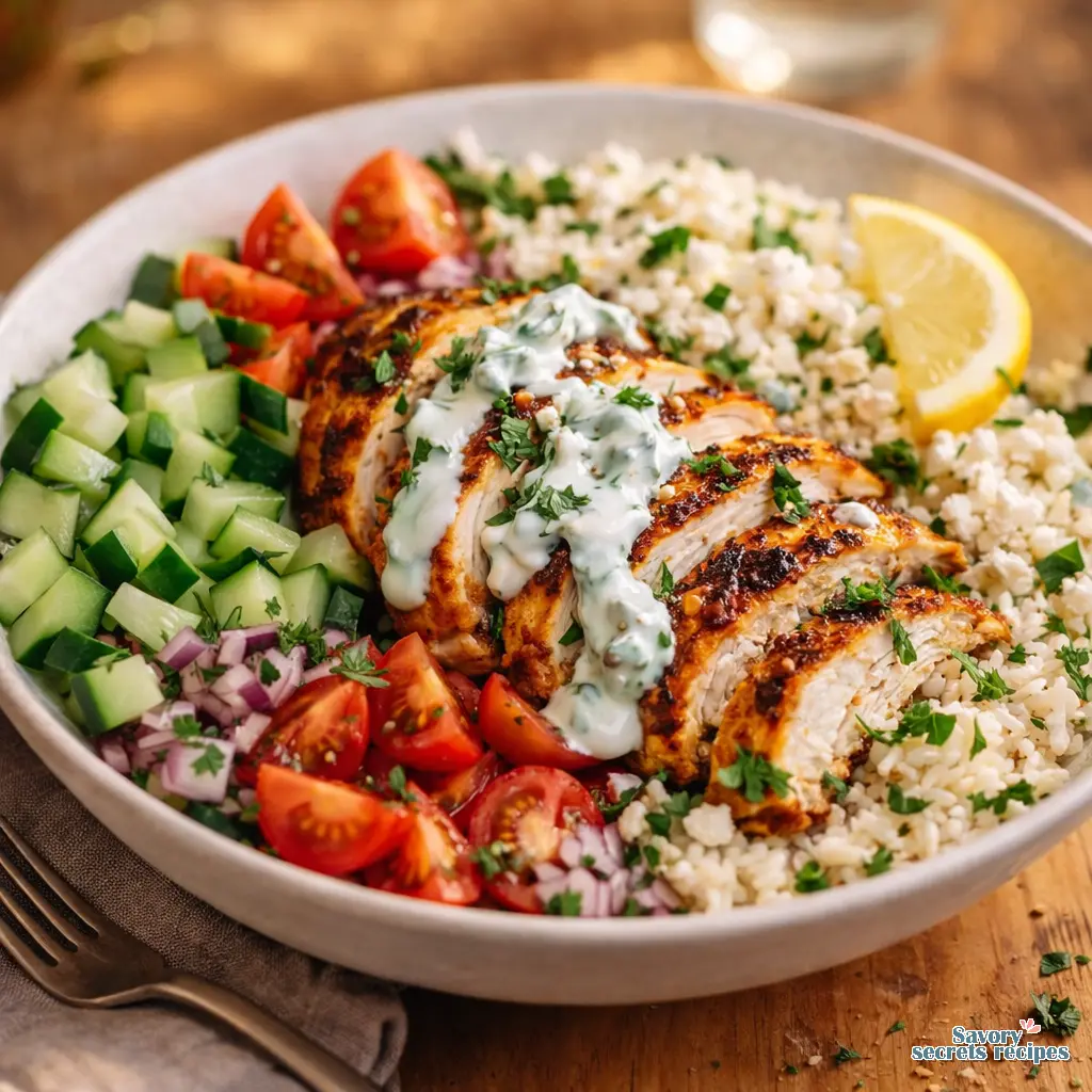 Trader Joe's Chicken Shawarma Bowl Recipe final presentation