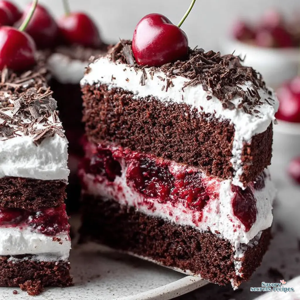 vegan black forest cake recipe close up