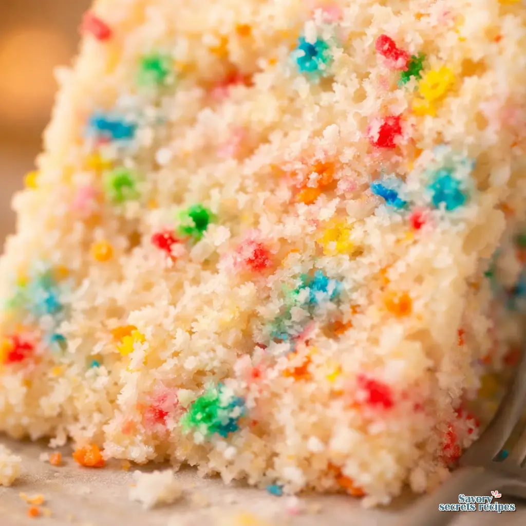 vegan funfetti cake recipe close up