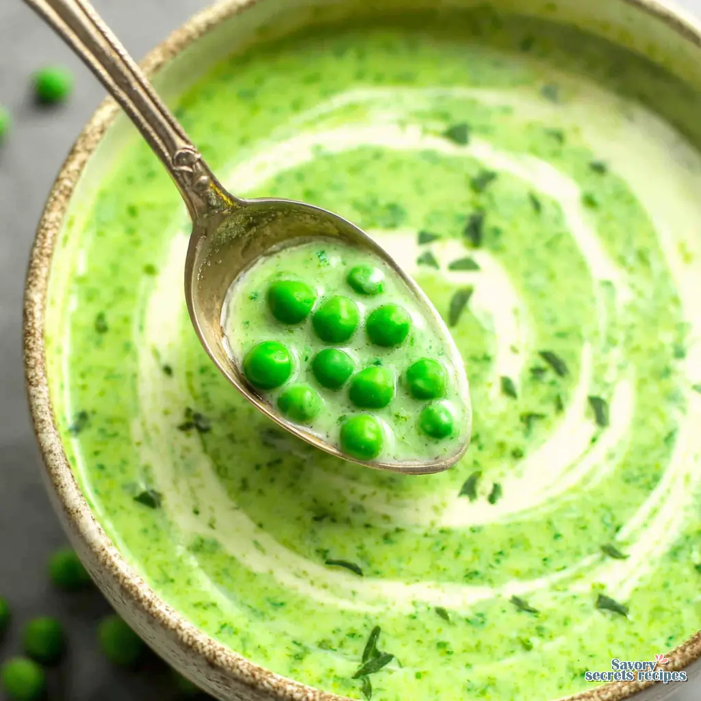 vegan pea and mint soup - variation 4